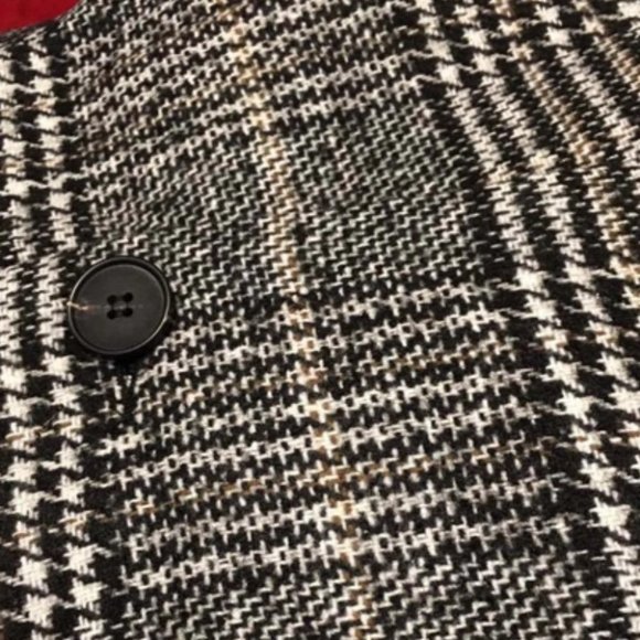 plaid Print Double Breasted Pea Overcoat jacket fall/winter - Picture 13 of 15